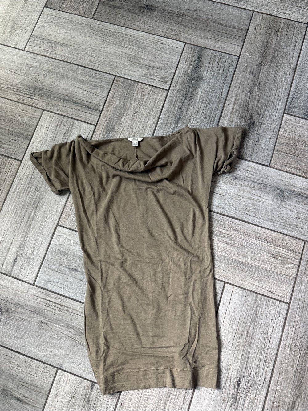 Olive Brown Short Sleeve Knit Top
